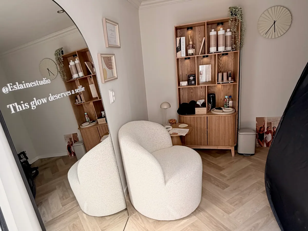 Interieur van de boutique spray tan studio van Studio Eslaine in Nijmegen